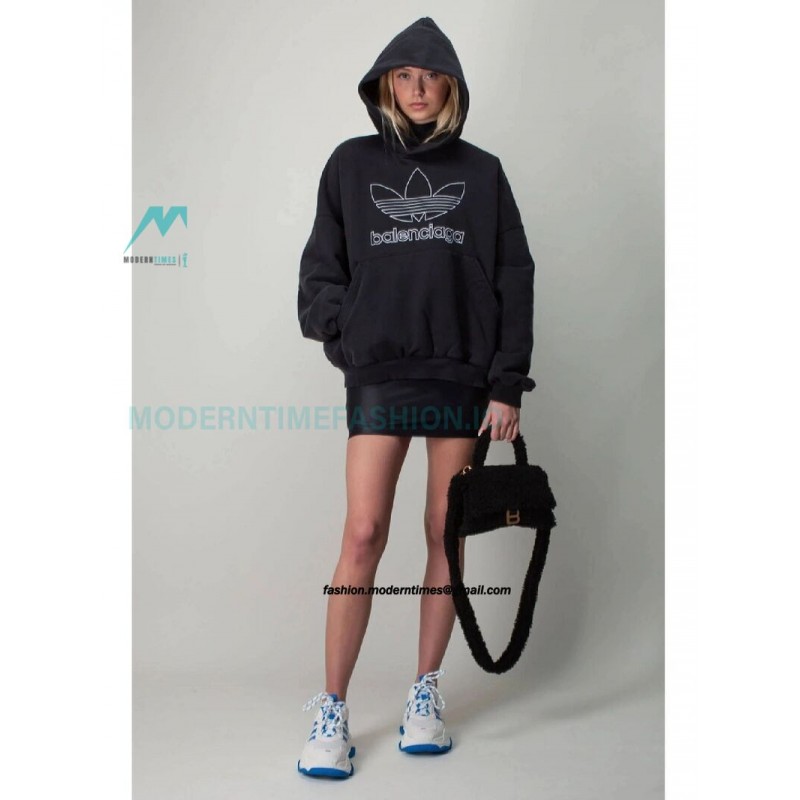 Balenciaga - Adidas Co-brand Embroidered Clover Hoodie