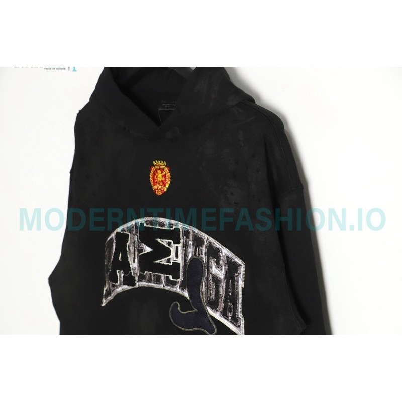 Balenciaga - 23FW Manchester United Dirty Wash Destruction Hoodie