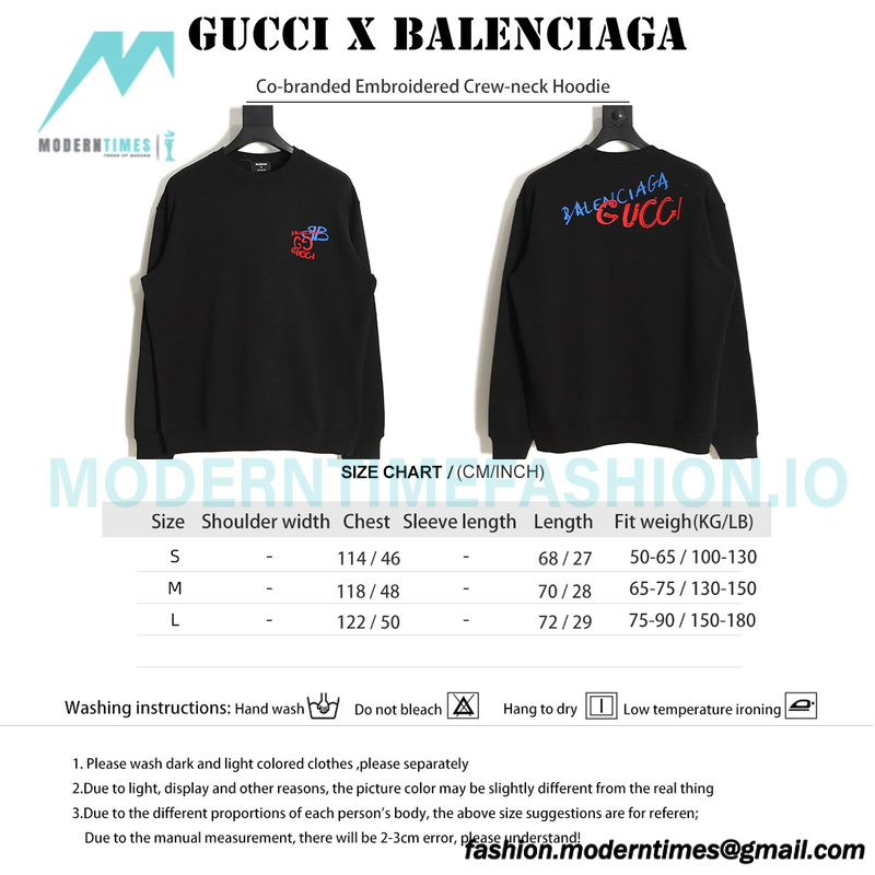 Gucci - Balenciaga Co-branded Embroidered Crew-neck Hoodie