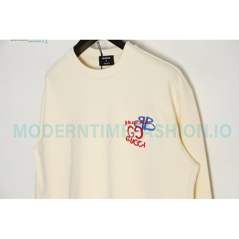 Gucci - Balenciaga Co-branded Embroidered Crew-neck Hoodie