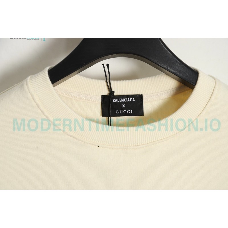 Gucci - Balenciaga Co-branded Embroidered Crew-neck Hoodie