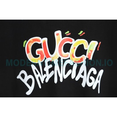  Gucci - Balenciaga Hand Painted Crew-neck Hoodie