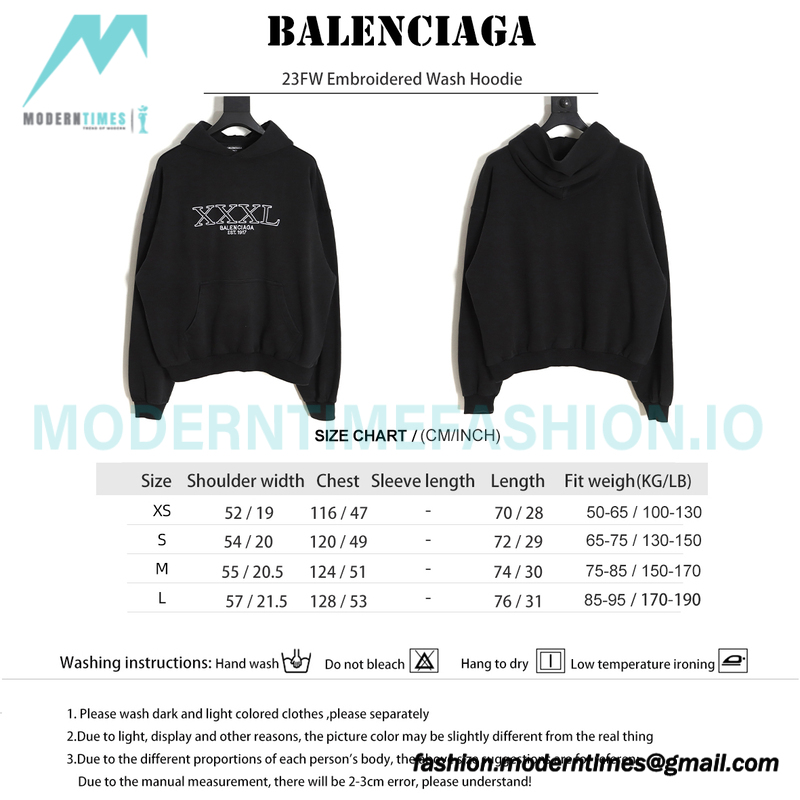 Balenciaga - 23FW Embroidered Wash Hoodie