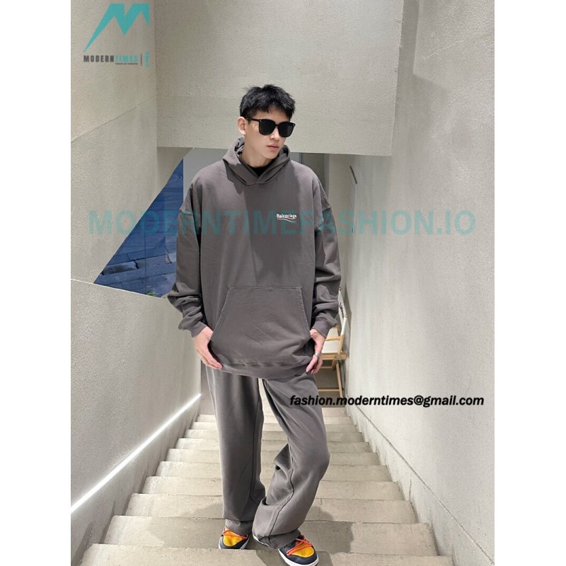 Balenciaga - 23FW Cracked Coke Print Wash Destruction Hoodie