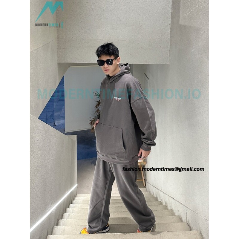 Balenciaga - 23FW Cracked Coke Print Wash Destruction Hoodie