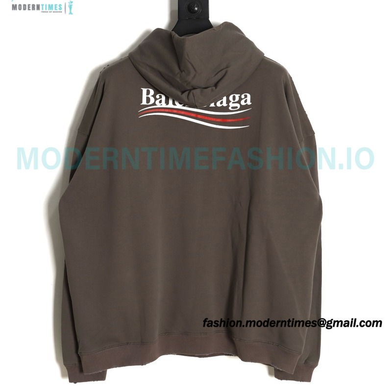 Balenciaga - 23FW Cracked Coke Print Wash Destruction Hoodie