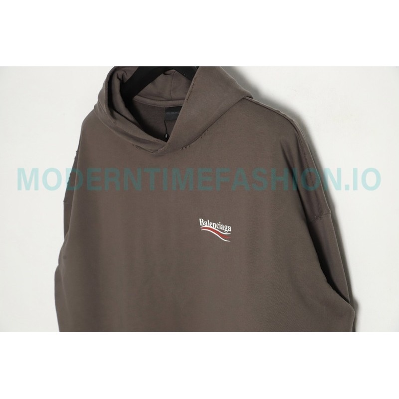 Balenciaga - 23FW Cracked Coke Print Wash Destruction Hoodie
