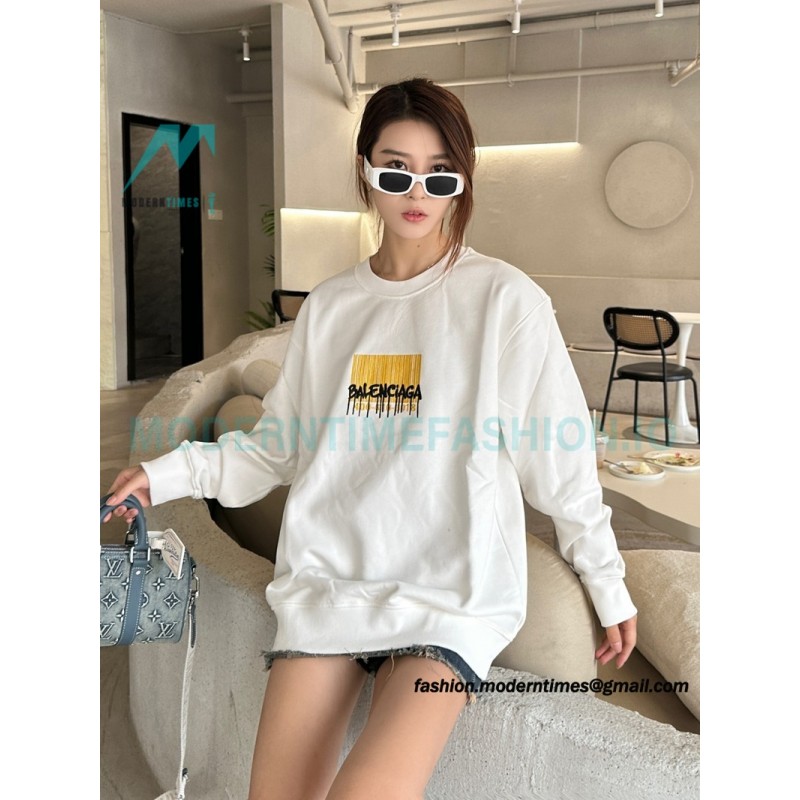 Balenciaga - 23FW Tassel Embroidered Crew Neck Hoodie