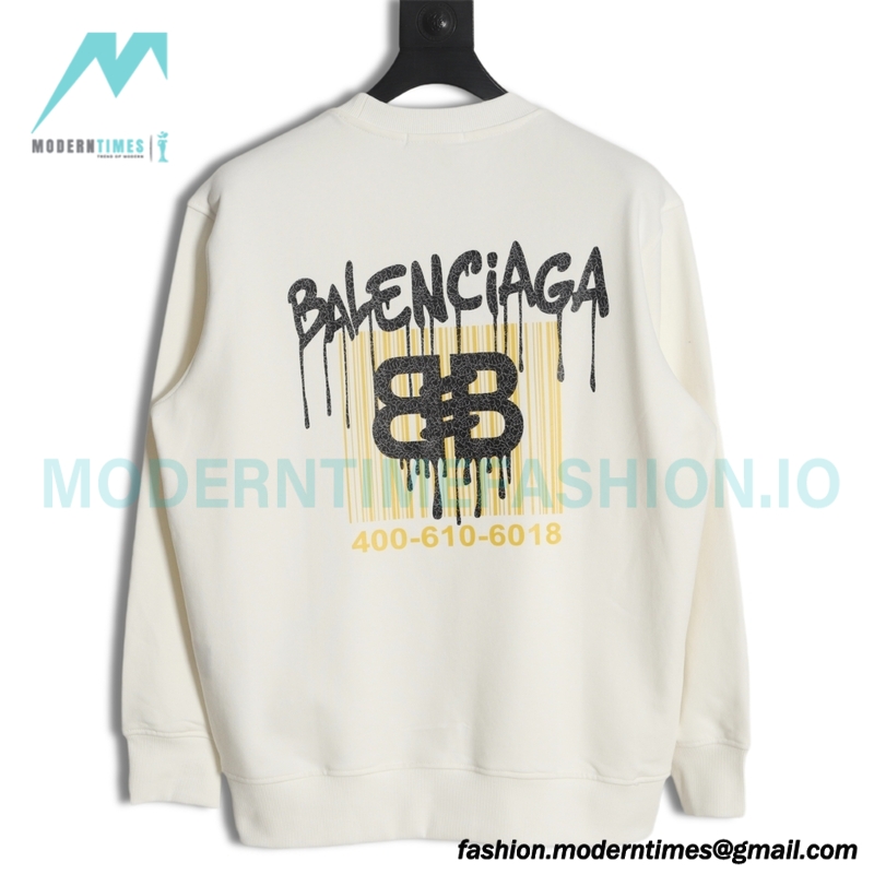 Balenciaga - 23FW Tassel Embroidered Crew Neck Hoodie