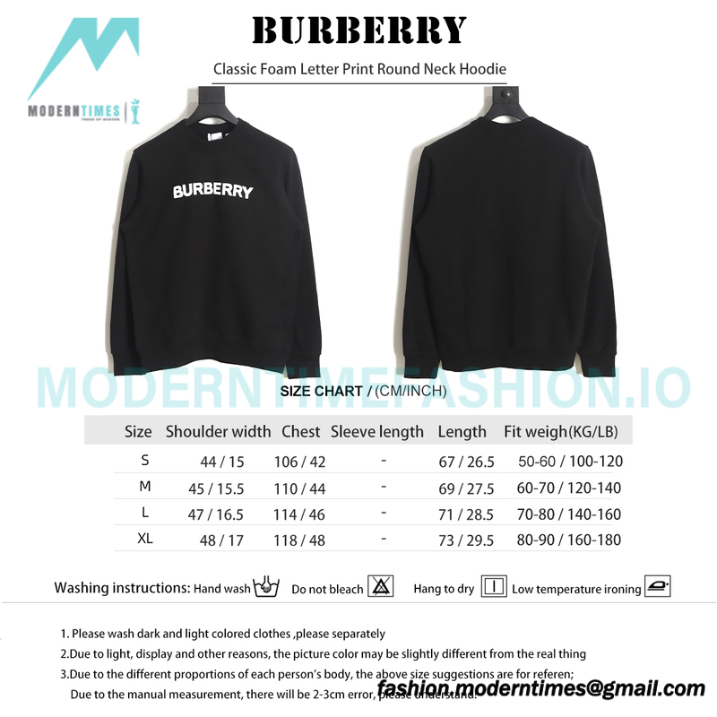 Burberry - Classic Foam Letter Print Round Neck Hoodie