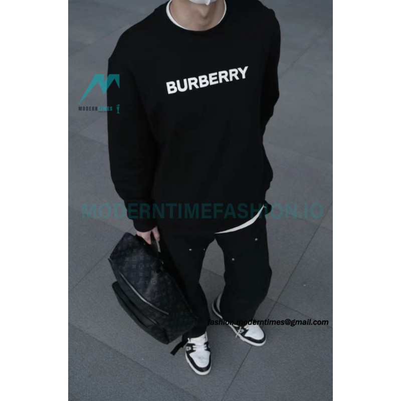 Burberry - Classic Foam Letter Print Round Neck Hoodie