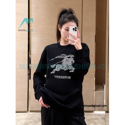 Burberry - 23 New War Horse Equestrian Rider Embroidered Crewneck Hoodie