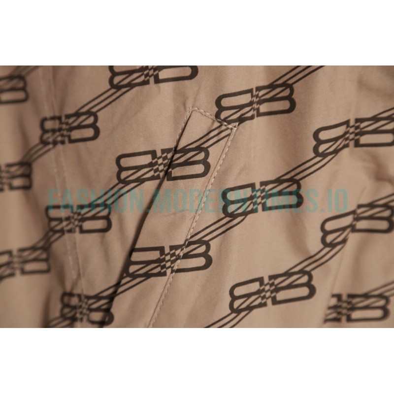 Balenciaga - Khaki Full Print Buckle Hardshell Jacket