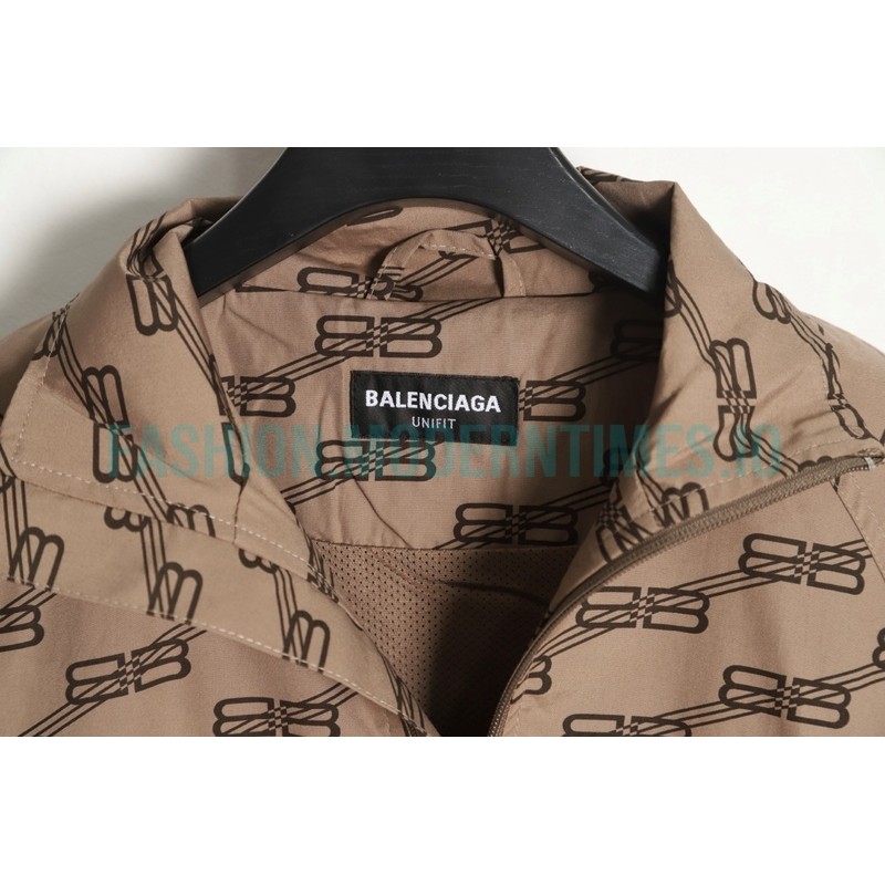 Balenciaga - Khaki Full Print Buckle Hardshell Jacket