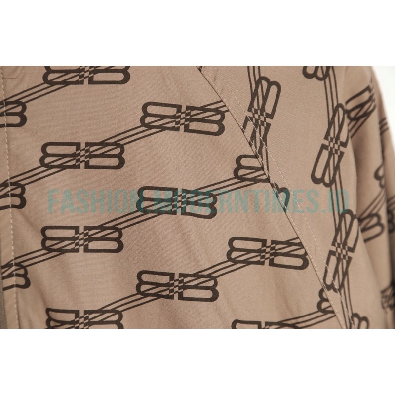 Balenciaga - Khaki Full Print Buckle Hardshell Jacket