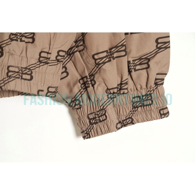 Balenciaga - Khaki Full Print Buckle Hardshell Jacket