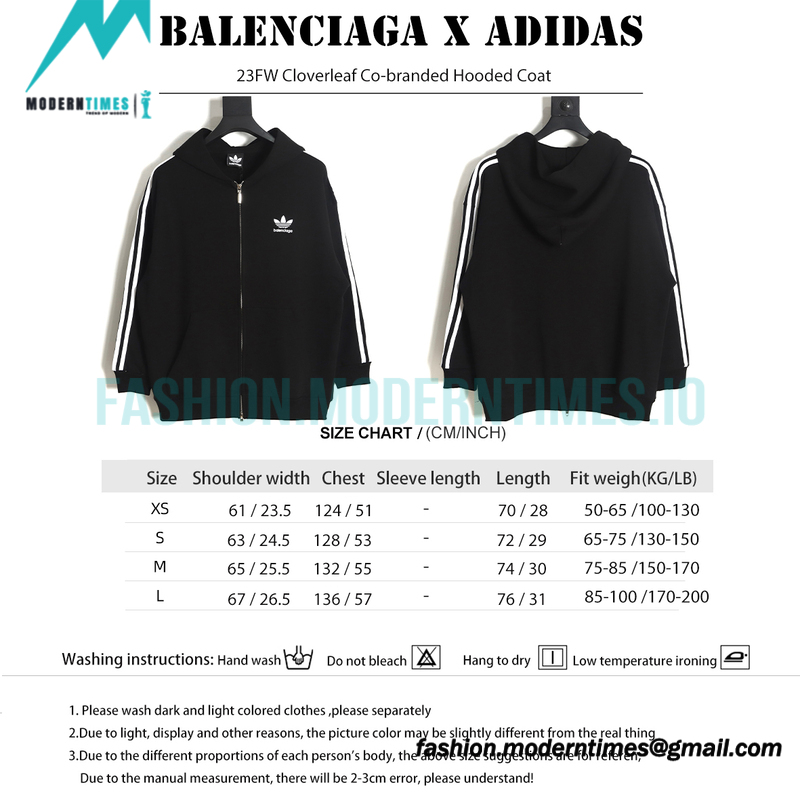 Balenciaga - Adidas 23FW Cloverleaf Co-branded Hooded Coat