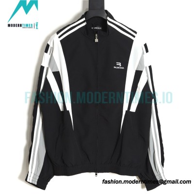 Balenciaga - Embroidered Stand-up Collar Zipper Jacket