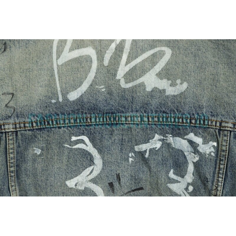 Balenciaga - 23FW Heavy Hand Painted Denim Jacket