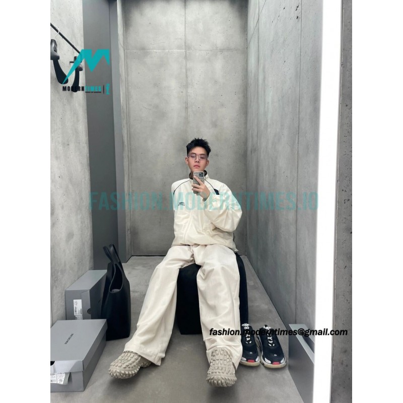 Balenciaga - 23FW Double Patchwork Embroidered Letter Sport Coat