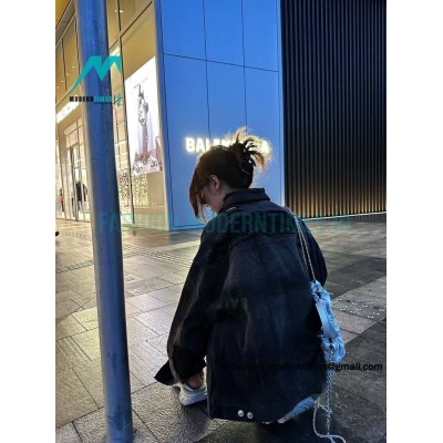 Balenciaga - 23Fw Backside Lightning Grinds And Destroys Denim Jacket