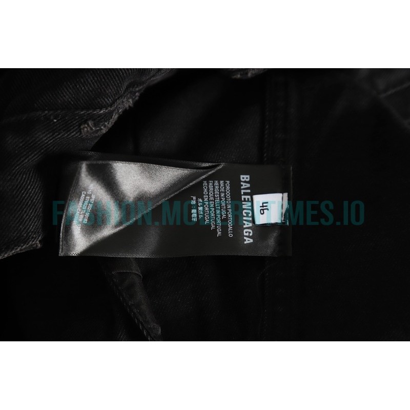 Balenciaga - 23SS New Mud Dyed Sanskrit Destruction Denim Jacket