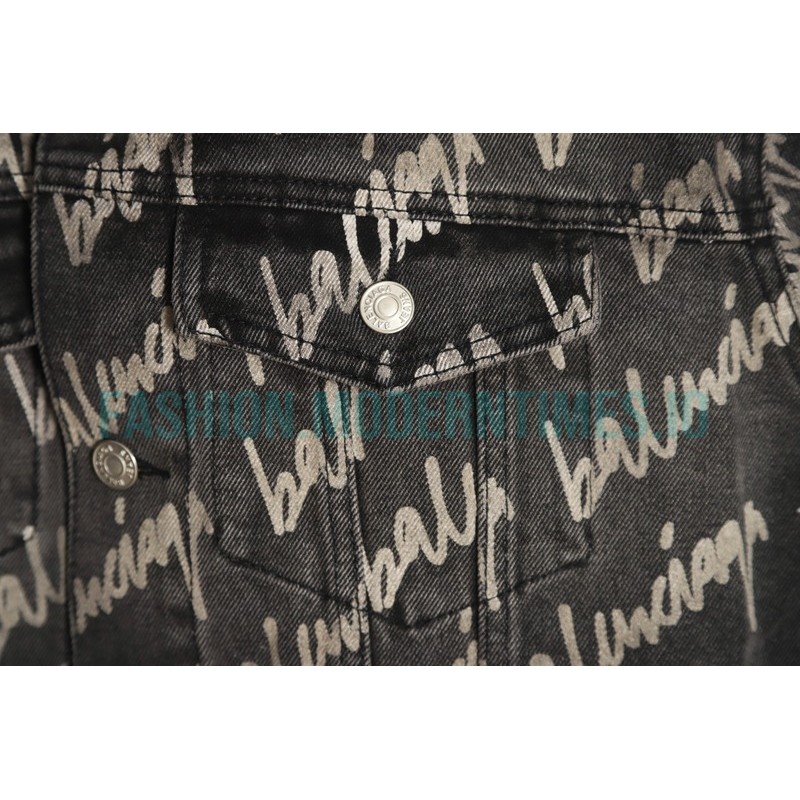 Balenciaga - 23SS Signature Denim Jacket Covered In Graffiti