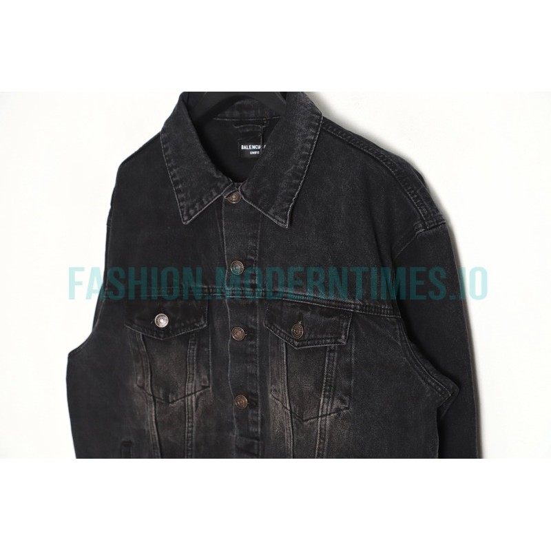 Balenciaga - 23ss Double B Hand-painted Graffiti Print Denim Coat
