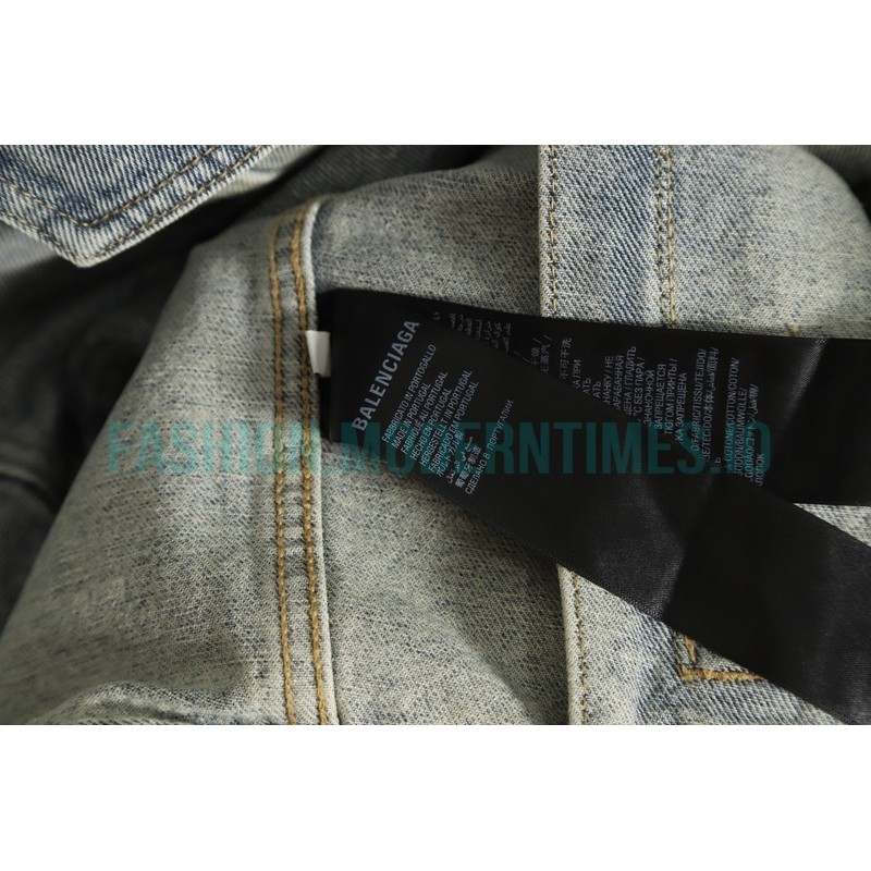Balenciaga - 23ss Double B Hand-painted Graffiti Print Denim Coat
