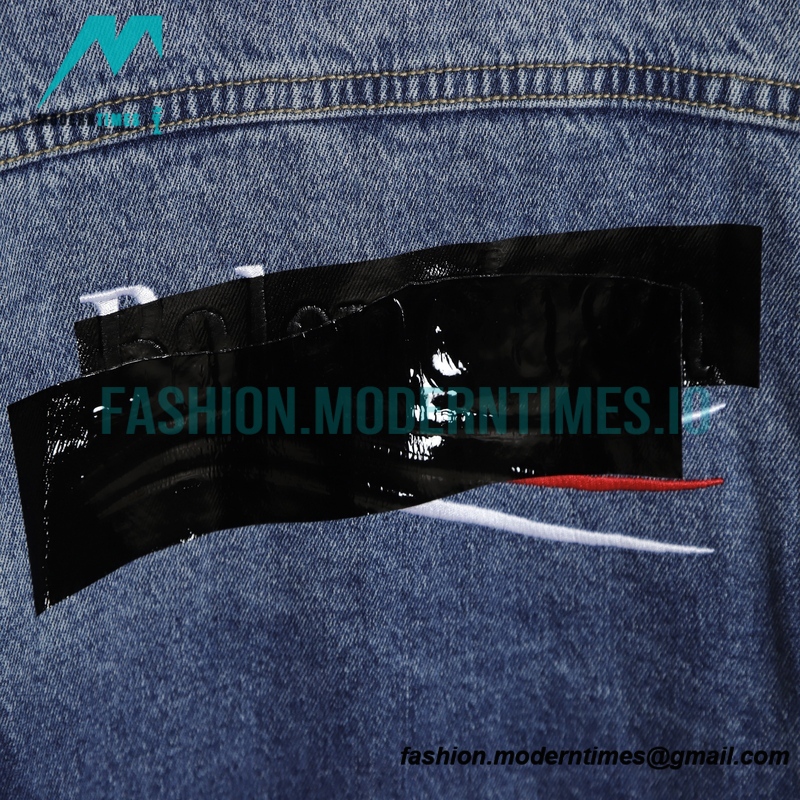  Balenciaga - 23SS Coke Embroidery Pressed Glue Alphabet Denim Jacket