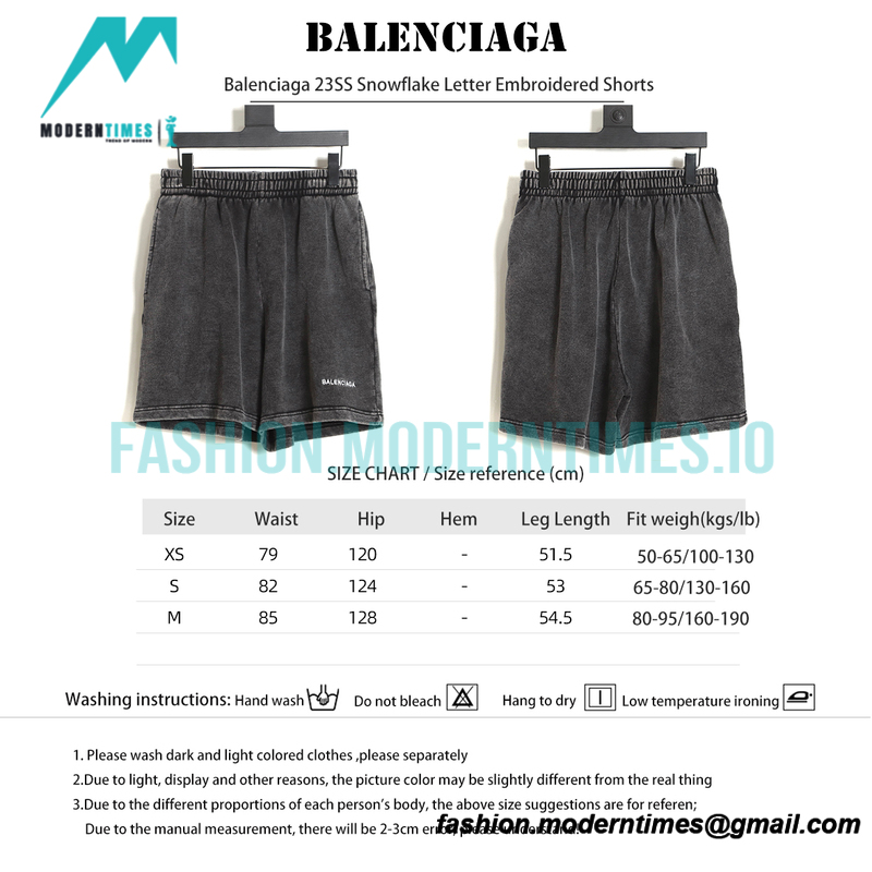 Balenciaga - 23SS Snowflake Letter Embroidered Shorts Pant