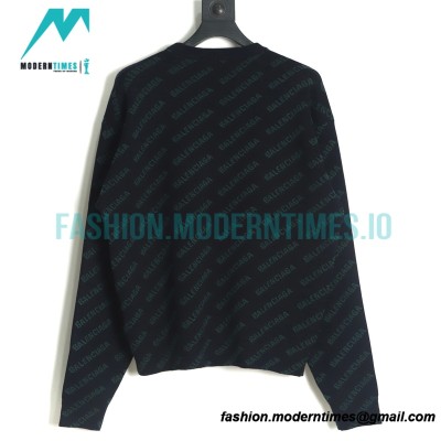 Balenciaga - 22FW Small Letter Bullet Jacquard Crewneck Sweater