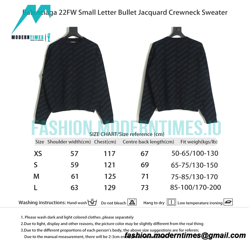 Balenciaga - 22FW Small Letter Bullet Jacquard Crewneck Sweater