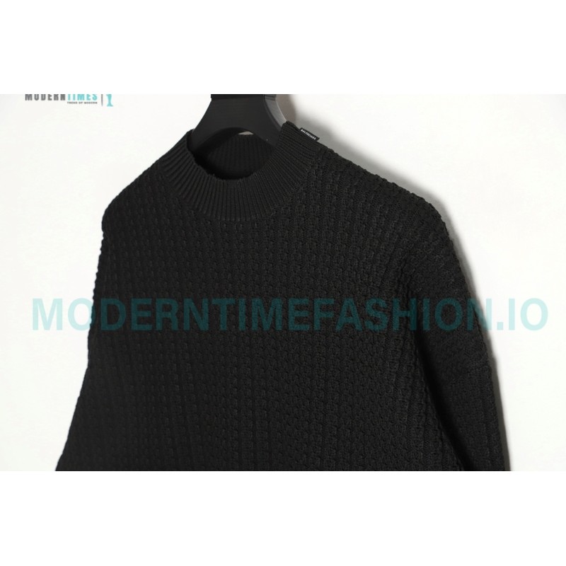 Balenciaga - 23FW Woolen Jacquard Shoulder Label Crewneck Sweater