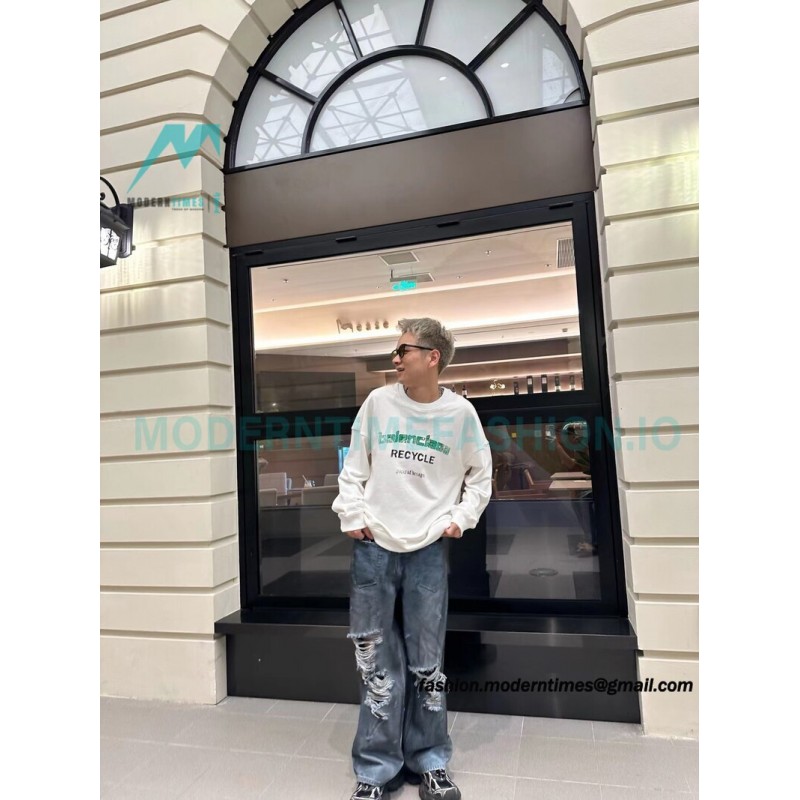 Balenciaga - Recycle Drill Letter Mottled Printed Crew-neck Sweatshirt