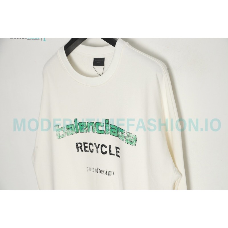 Balenciaga - Recycle Drill Letter Mottled Printed Crew-neck Sweatshirt