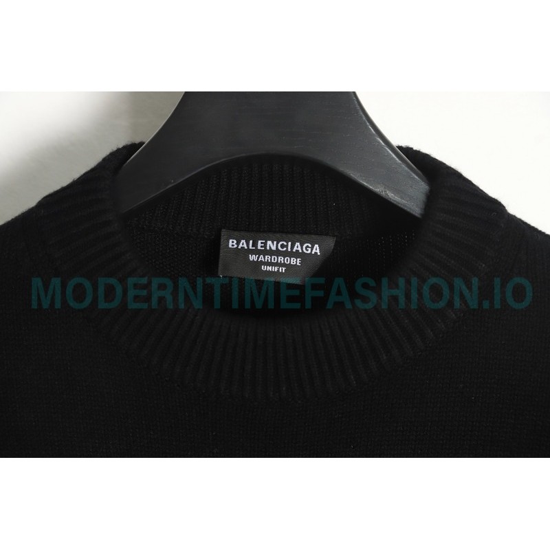 Balenciaga - 23FW Cashmere Blend Armband Crewneck Sweater