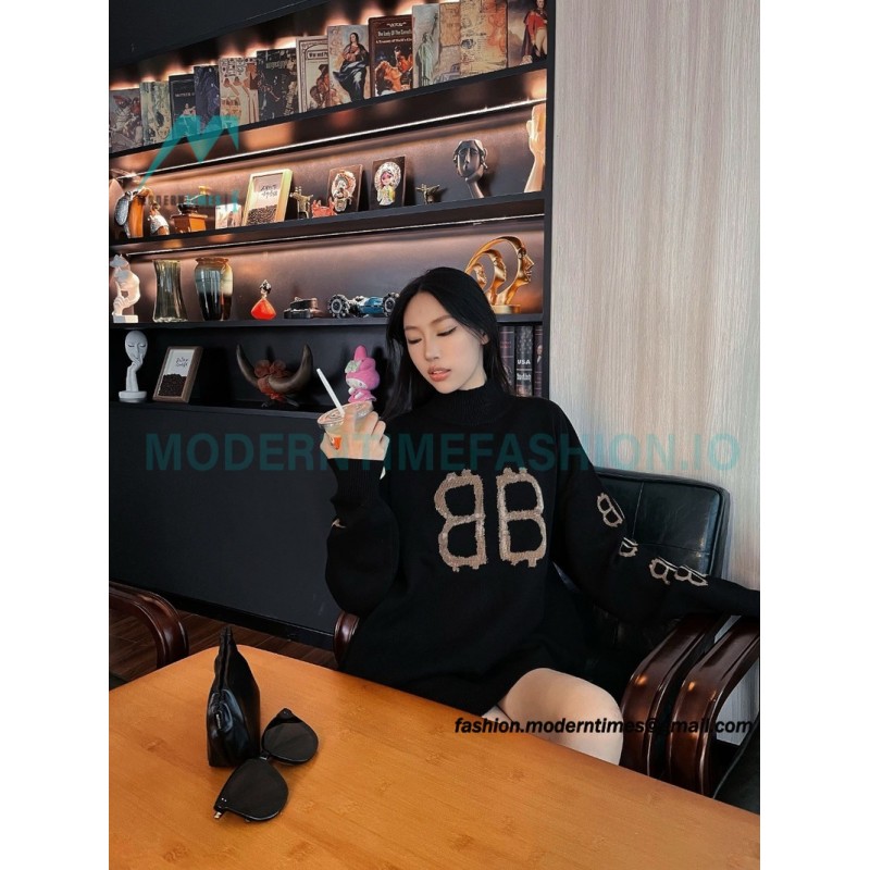 Balenciaga - 23FW Bitcoin Mud Dyed Turtleneck Sweater