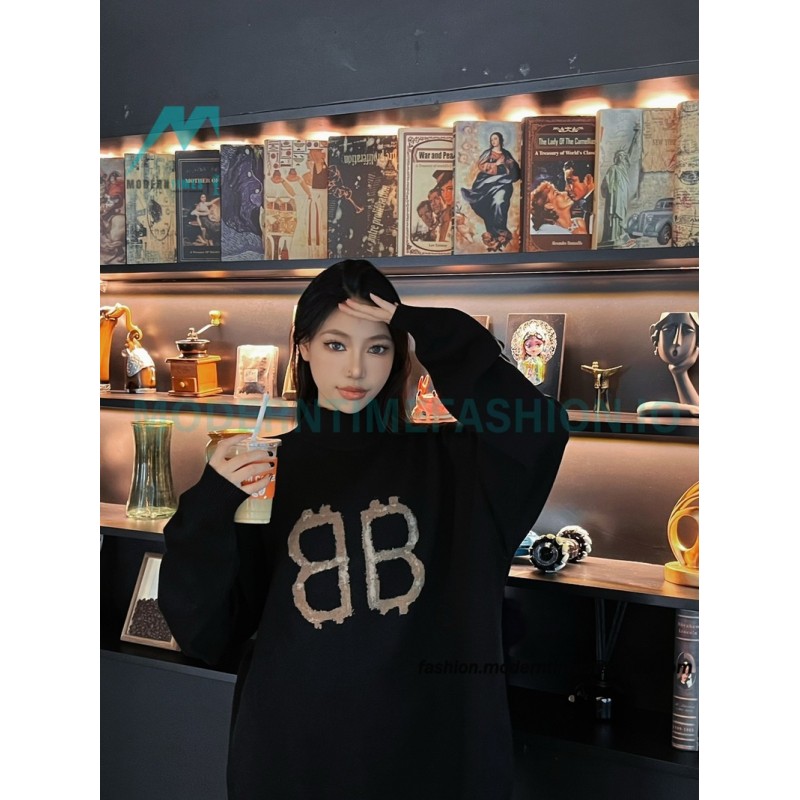 Balenciaga - 23FW Bitcoin Mud Dyed Turtleneck Sweater