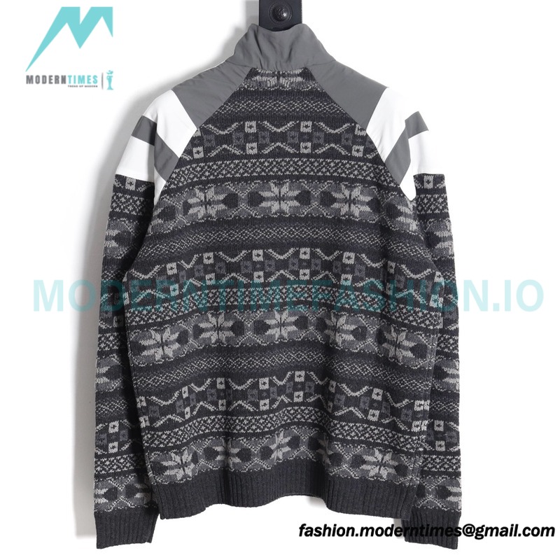 Balenciaga - 23FW Wool Blend Patchwork Hardshell Sweater