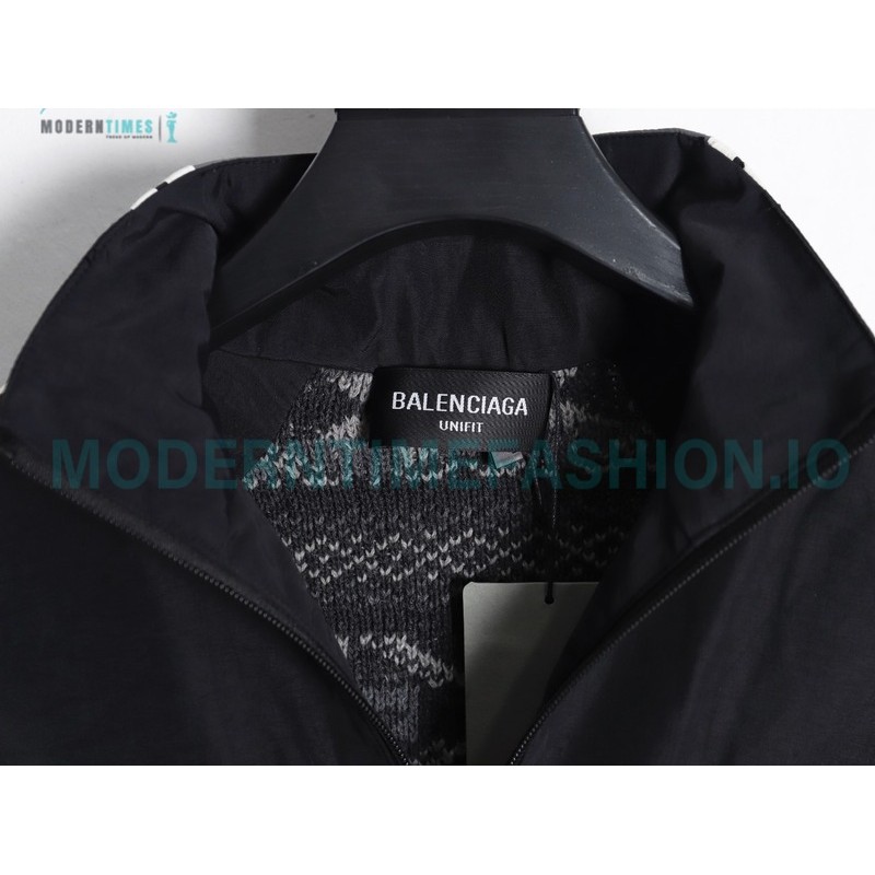 Balenciaga - 23FW Wool Blend Patchwork Hardshell Sweater