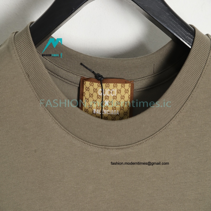 Gucci - Balenciaga Embroidered Logo Short Sleeve T-shirt