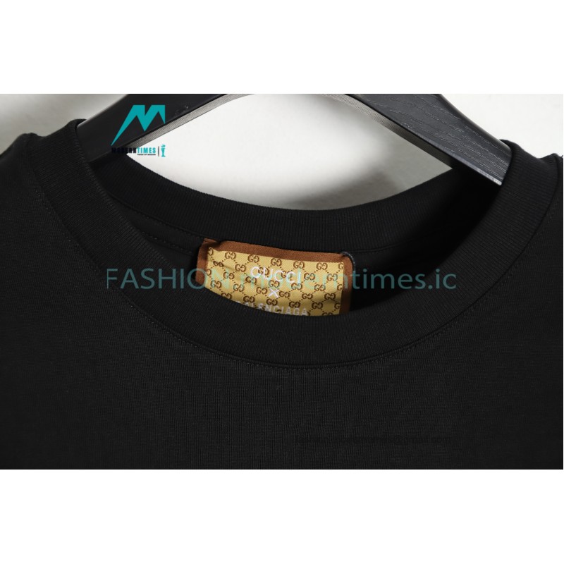 Gucci - Balenciaga Embroidered Logo Short Sleeve T-shirt