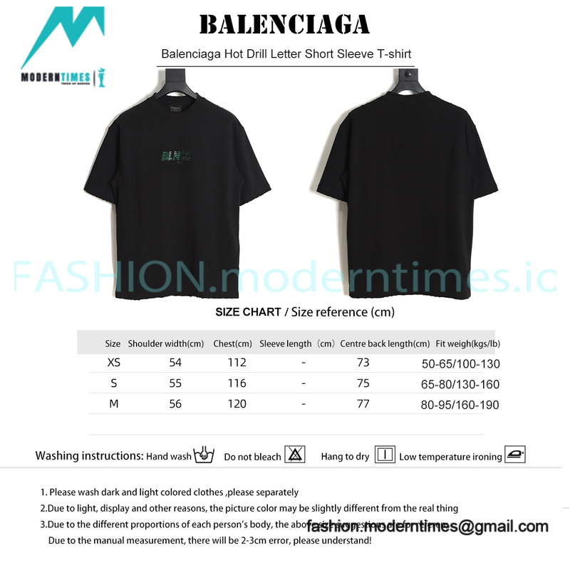 Balenciaga - Hot Drill Letter Short Sleeve T-shirt