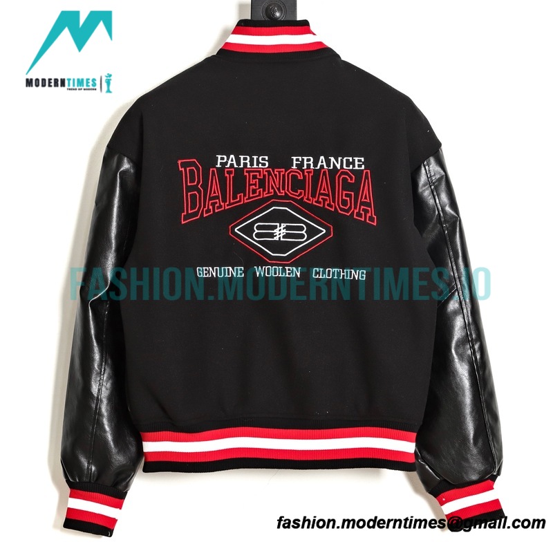 Balenciaga - Letterlock Embroidered Baseball Jacket