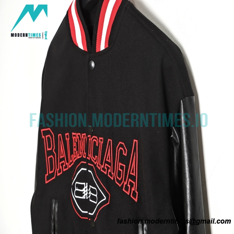 Balenciaga - Letterlock Embroidered Baseball Jacket
