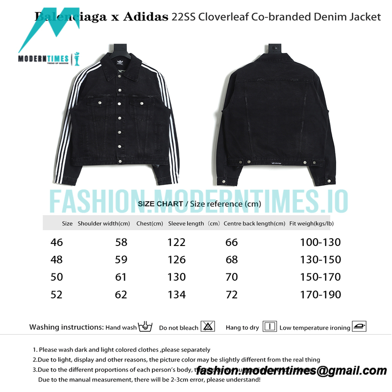 Balenciaga - Adidas 22SS Cloverleaf Co-branded Denim Jacket 