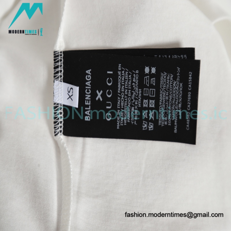 Balenciaga - Gucci Co-branded Letter Print Short Sleeve T-shirt