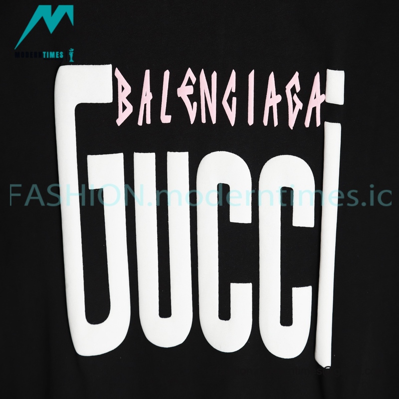 Balenciaga - Gucci Co-branded Letter Print Short Sleeve T-shirt