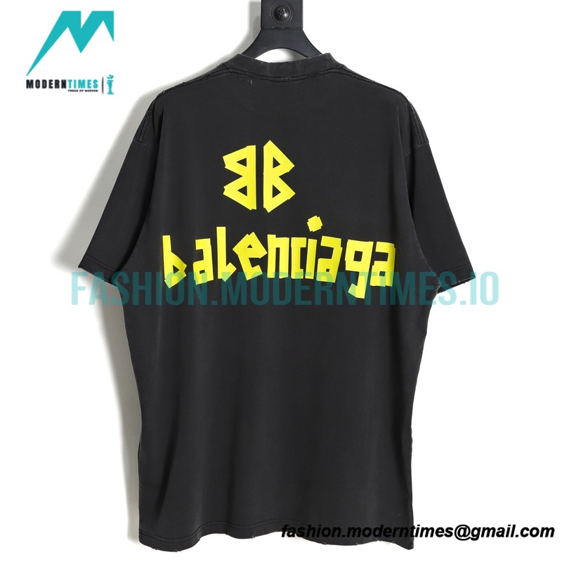 Balenciaga - 23SS Print Paper Tape Short Sleeve T-shirt